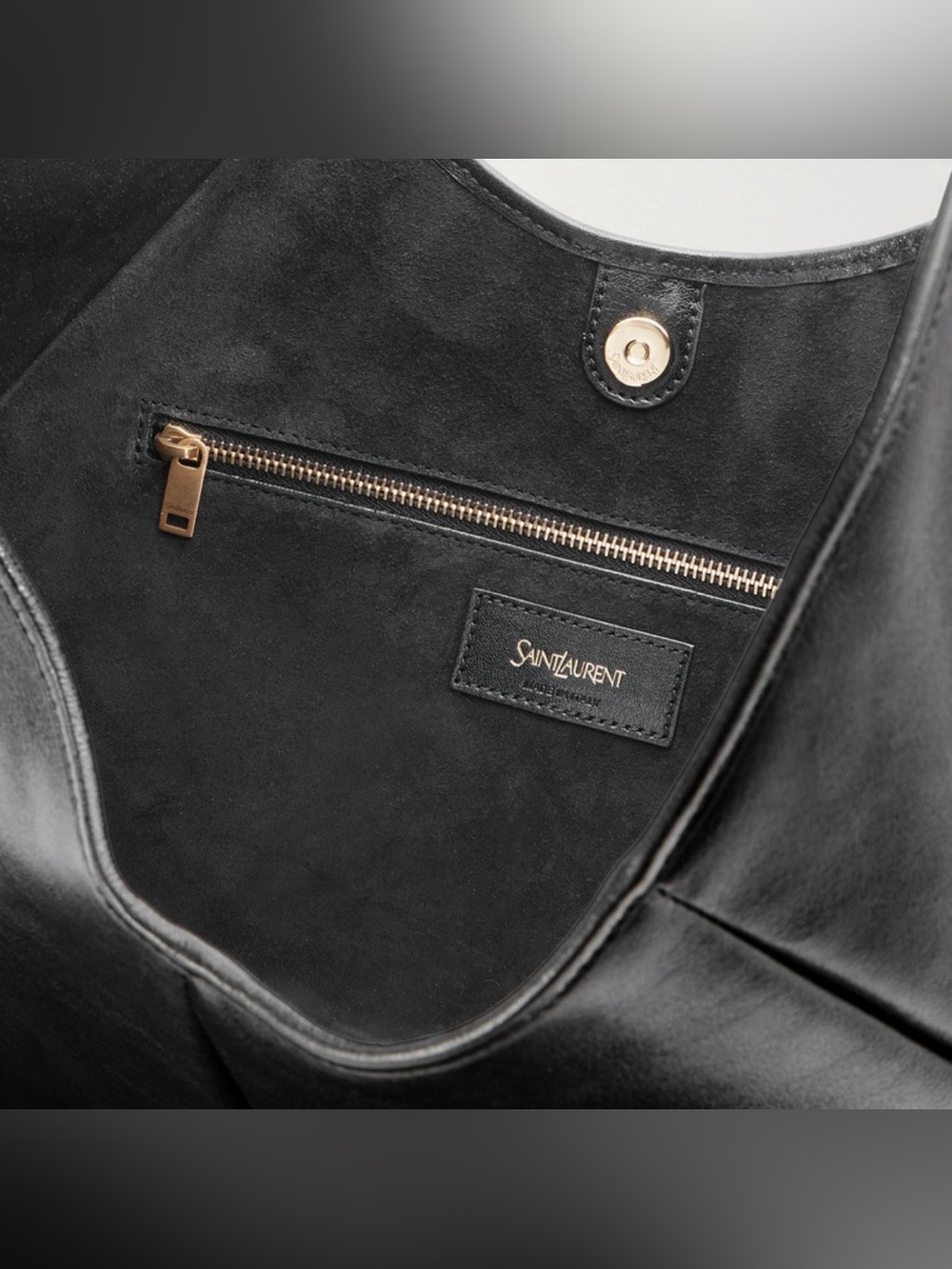 SAINT LAURENT Mombasa medium labeled leather hobo shoulder bag - Picture 6 of 6